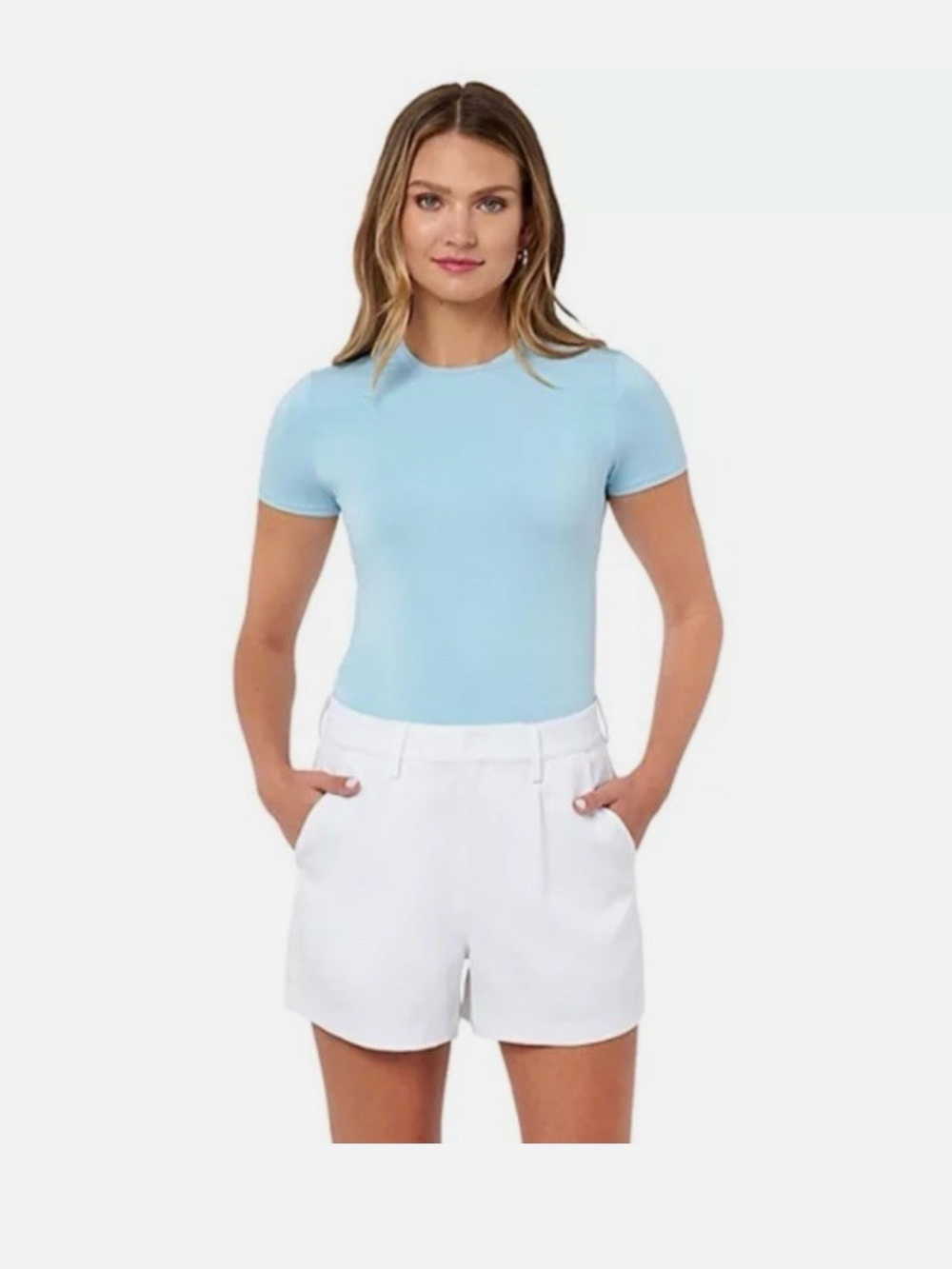 Edited by Remi Bader White Trouser pleated trouser shorts. White. Size 12 NWT